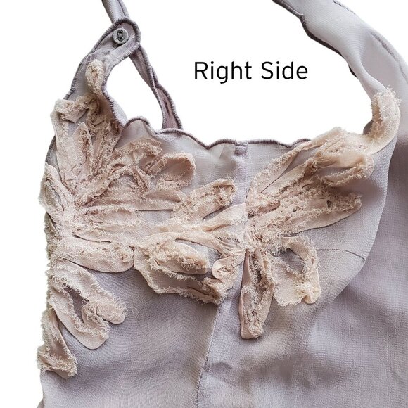 New Romantics Free People Coquette Sheer Applique Scalloped Edge Pink Cami S - Picture 9 of 16